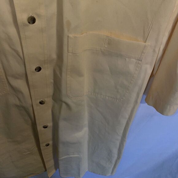 Roundtree & Yorke Dress Shirt Men’s Size Large Yellow Button Up Short Sleeve - Picture 7 of 12